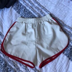 white a red shorts